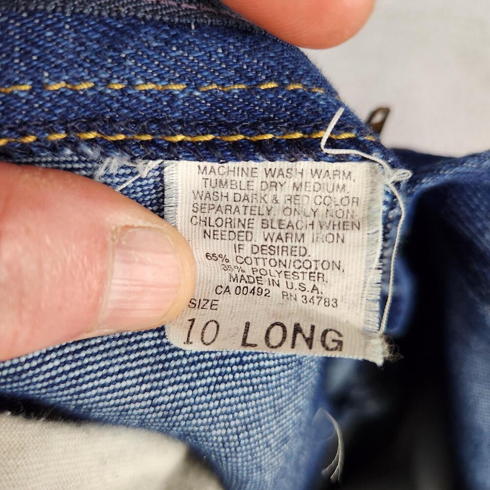 Vintage Lee Jeans Womens 10 Long Blue Wash High Rise Tapered Made In USA 90s